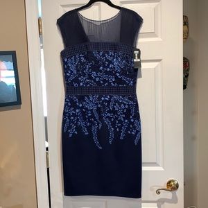 Navy blue with floral design dress